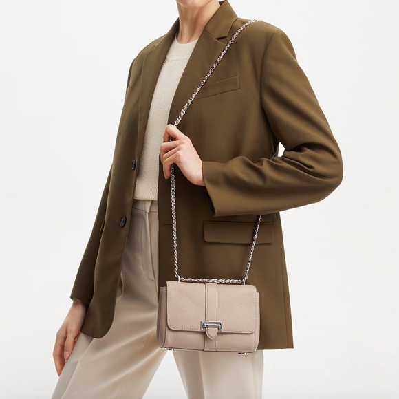 Aspinal of London Lottie Shoulder Bag in Soft Taupe Pebble - Picture 3 of 16